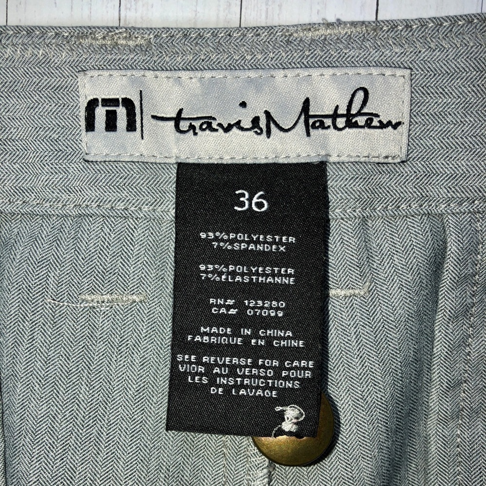 Travis Mathew Gray Herringbone Polyester Blend Fl… - image 5